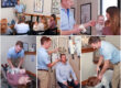 Various photos of chiropractor working on patients